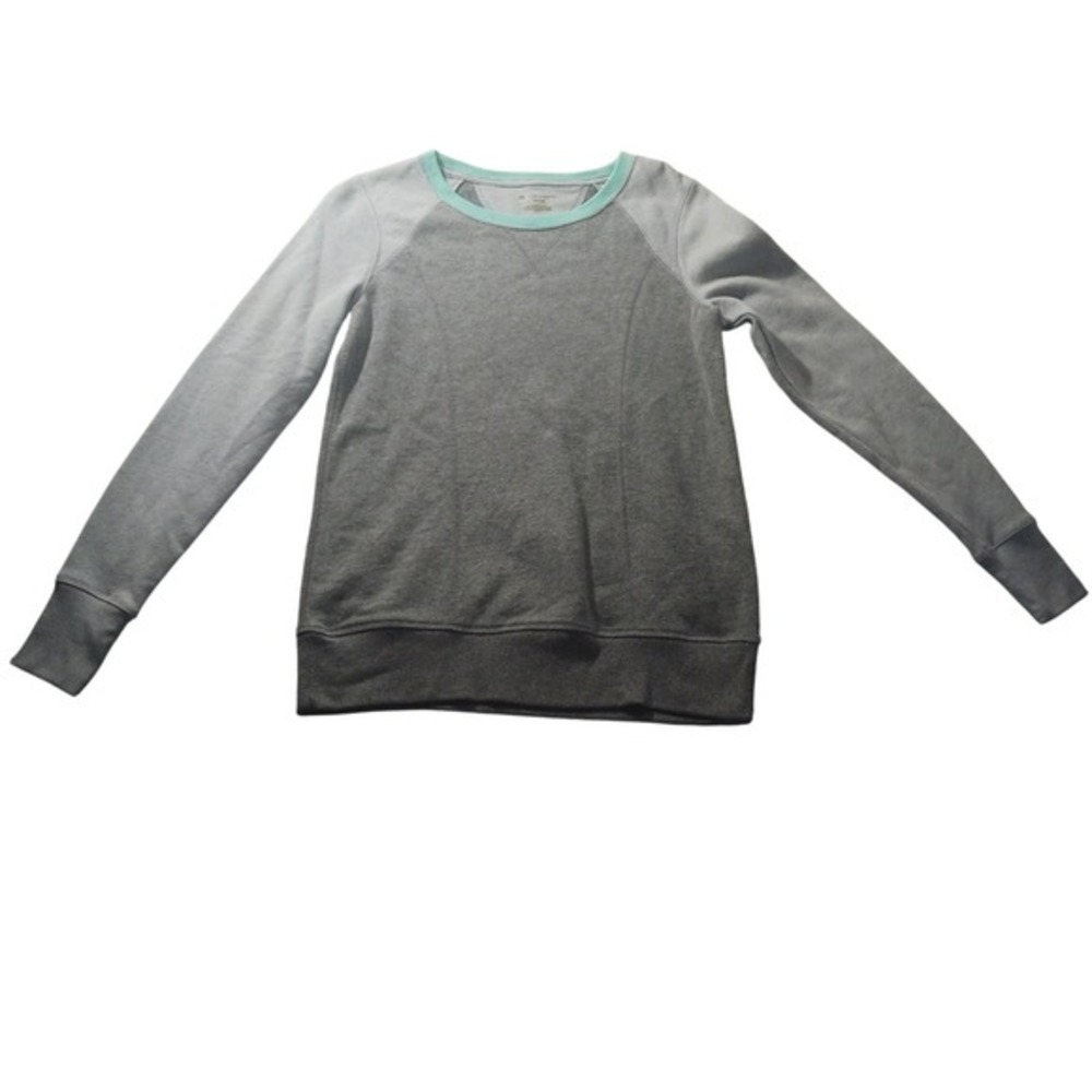 Tek Gear Colorblock Raglan Sweatshirt Womens‎ M Grey Teal Pullover Athleisure